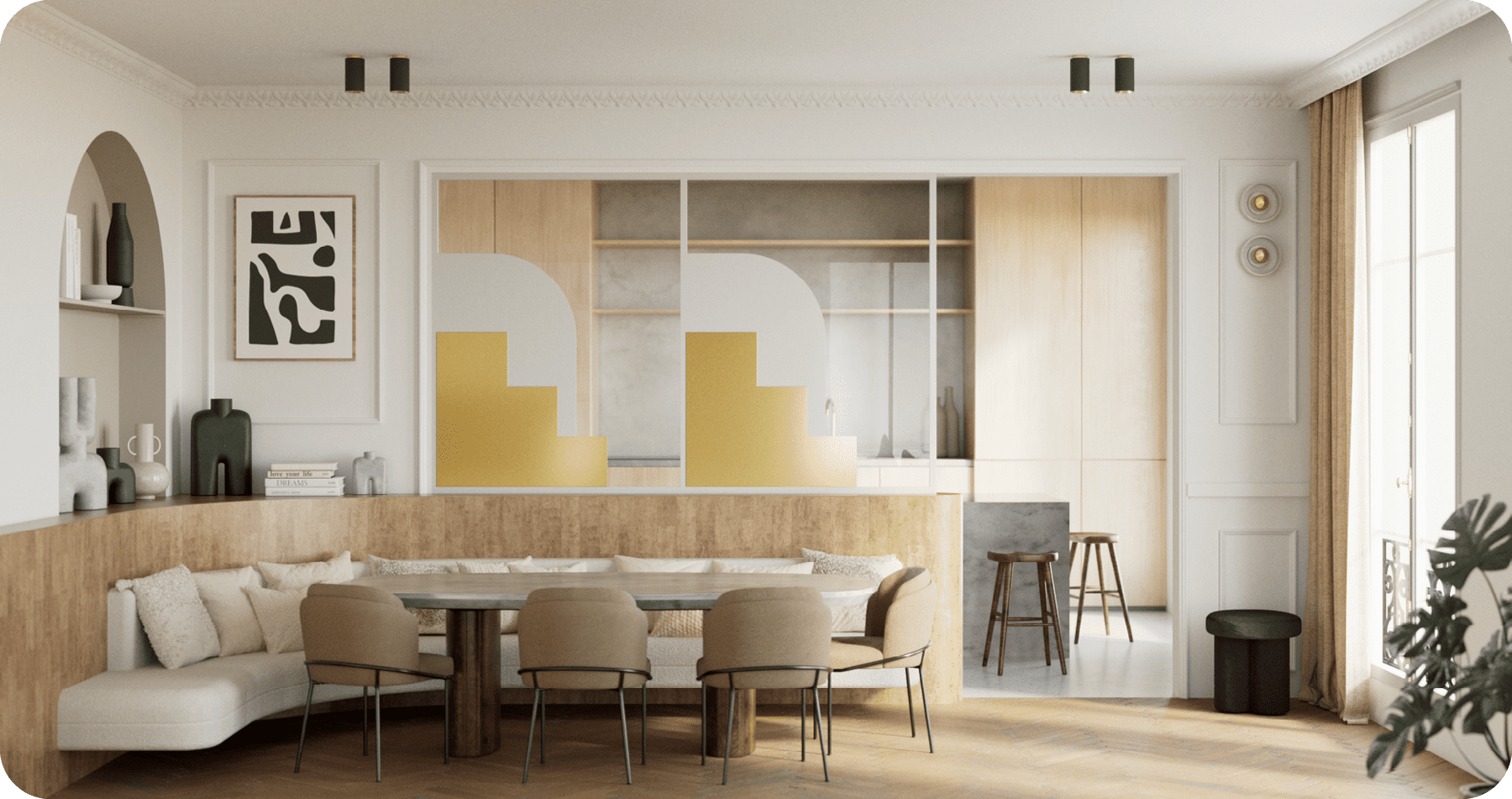 Vibrant Minimalist avec laiton